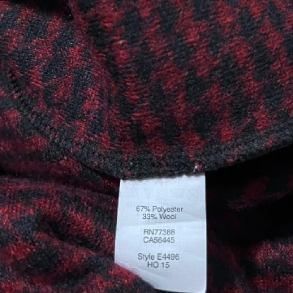 EUC Womens Madewell Brushed Houndstooth Hoodie Wool Blend Size M - Picture 6 of 6